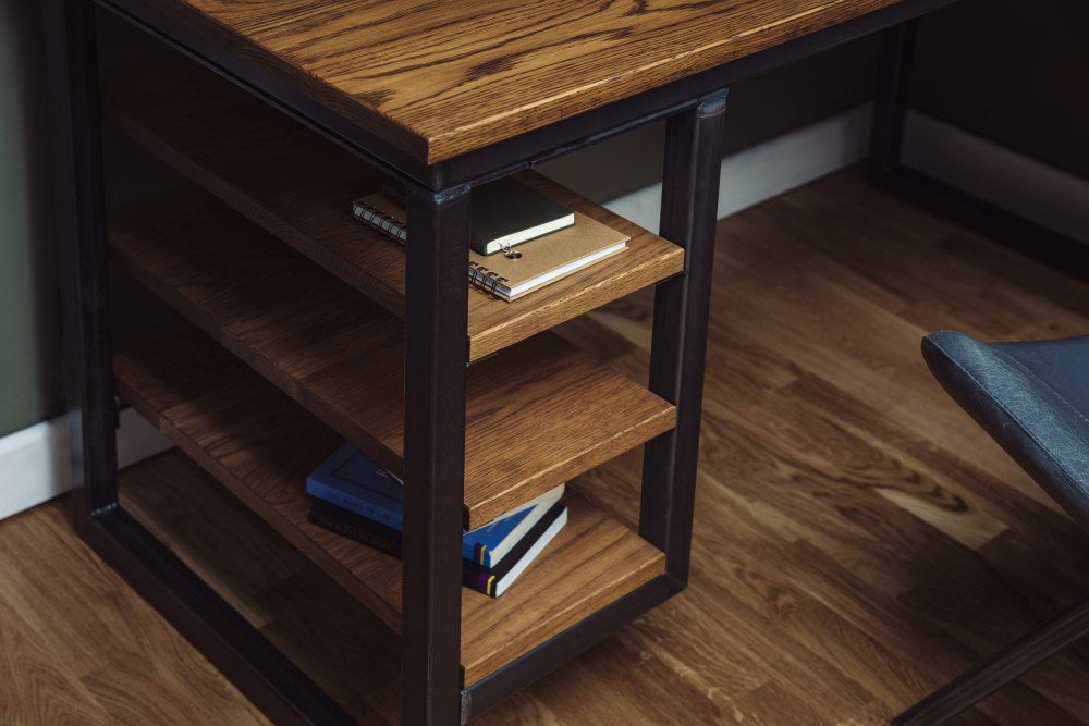desk made with shelves